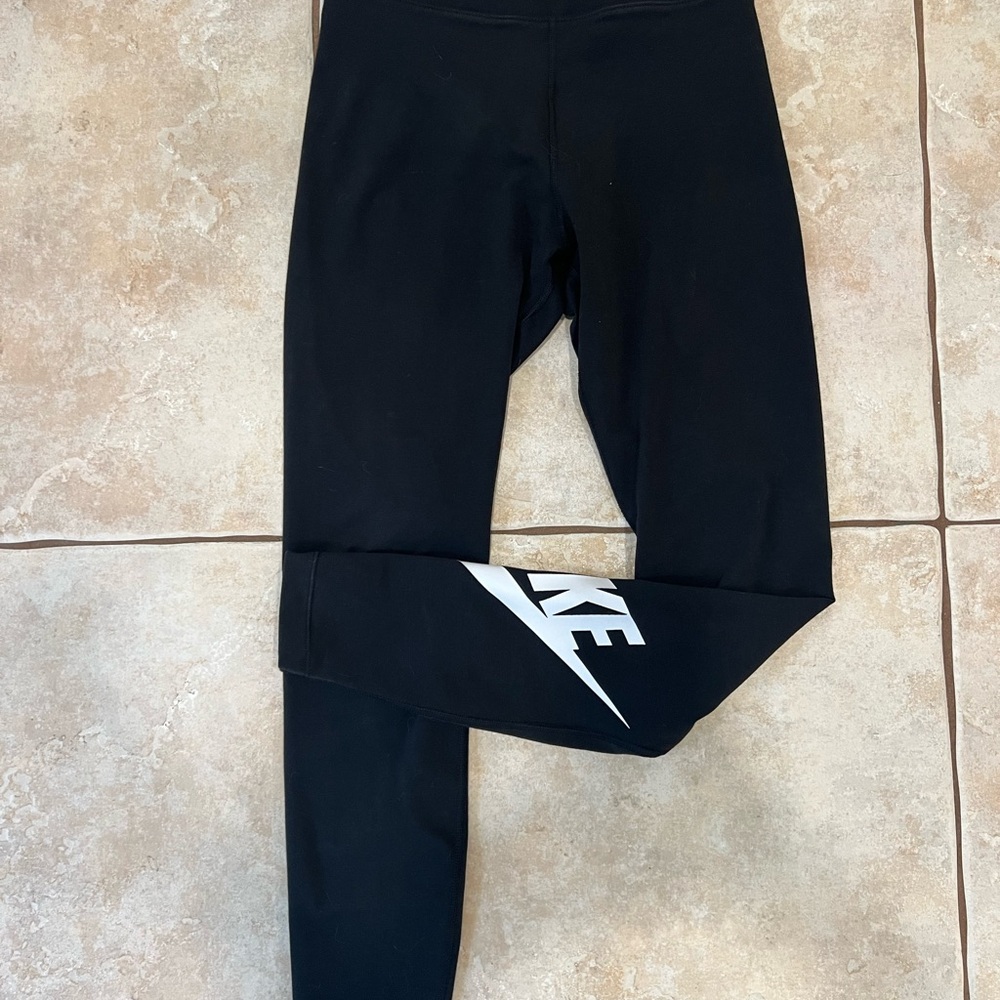 Nike Black Leggings with White Logo
